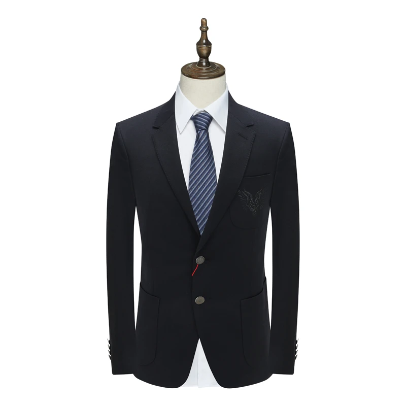 AB985邦纳男式春秋西服 两粒扣后中开衩商务休闲西装 深蓝色