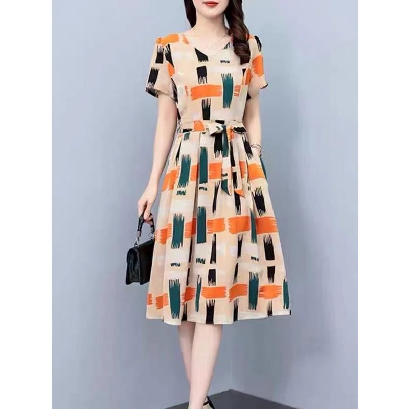 【撤柜断码甩】M1309女装连衣裙气质时尚夏季休闲中长款裙子