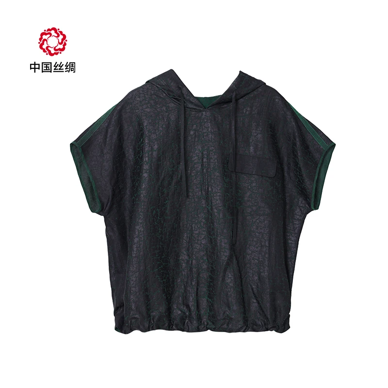 中国丝绸隆鹊『莨珠记 绿龟纹』香云纱短袖新中式国风休闲日常女装