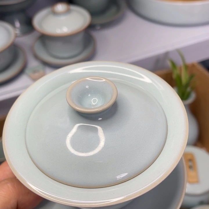 小***蔡汝州原矿原釉微瑕盖碗