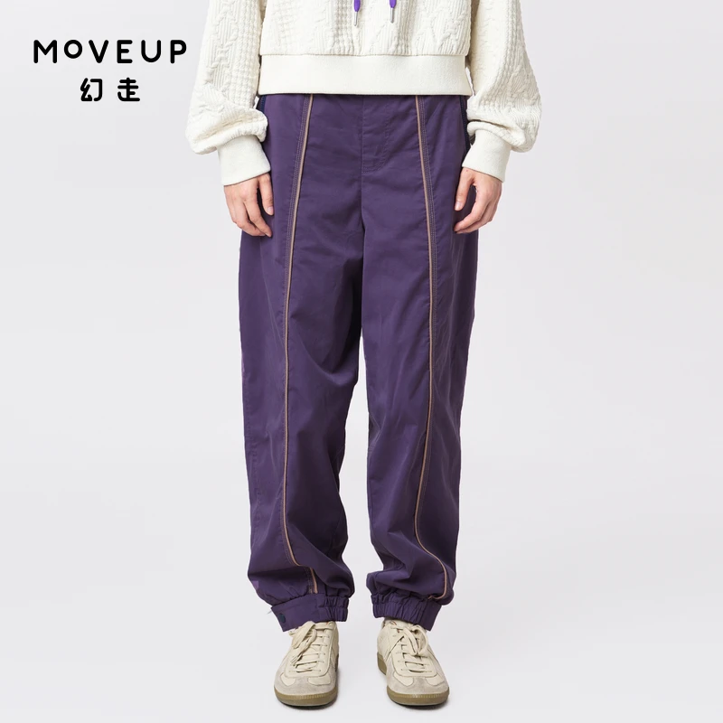 MOVEUP幻走2023冬季新款.FUN系列 撞色线休闲直筒裤女323420103