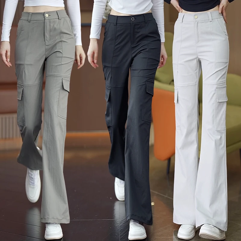美式工装裤女2025新款春秋高腰显瘦休闲百搭小个子多口袋直筒裤子