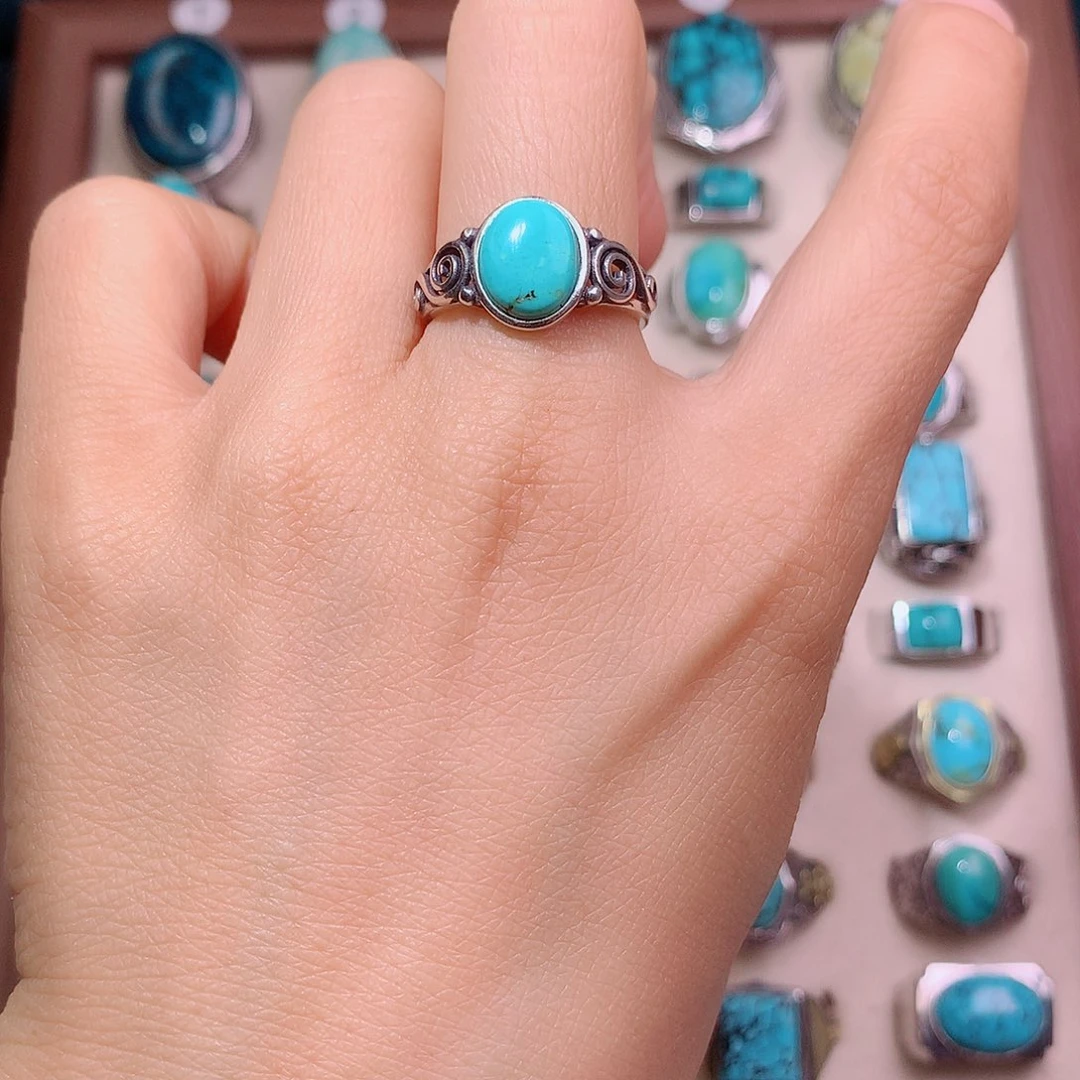 绿松石银S925镶嵌颈饰