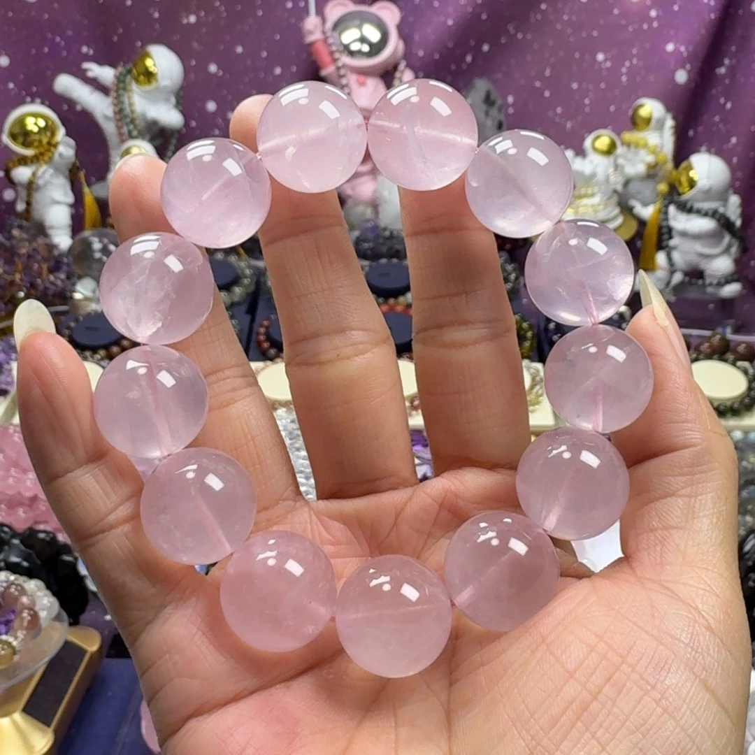 未镶嵌手串水晶粉水晶手串