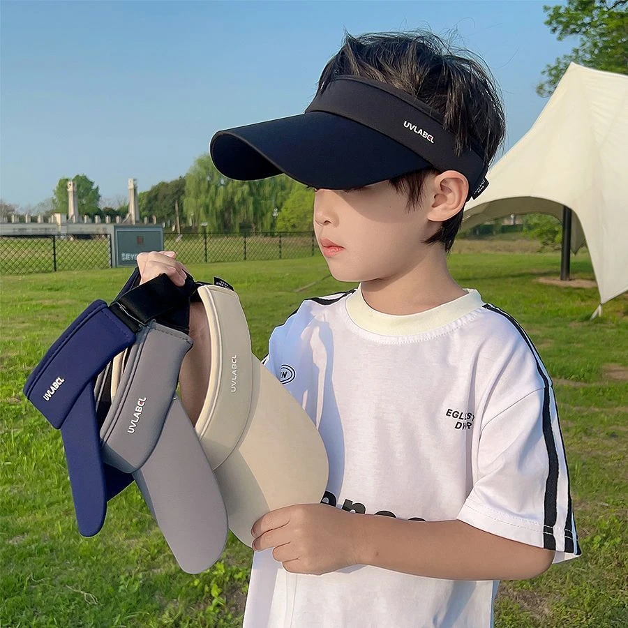 冰丝遮阳帽儿童帽子男防晒帽夏季男孩空顶帽女童太阳帽宝贝鸭舌帽