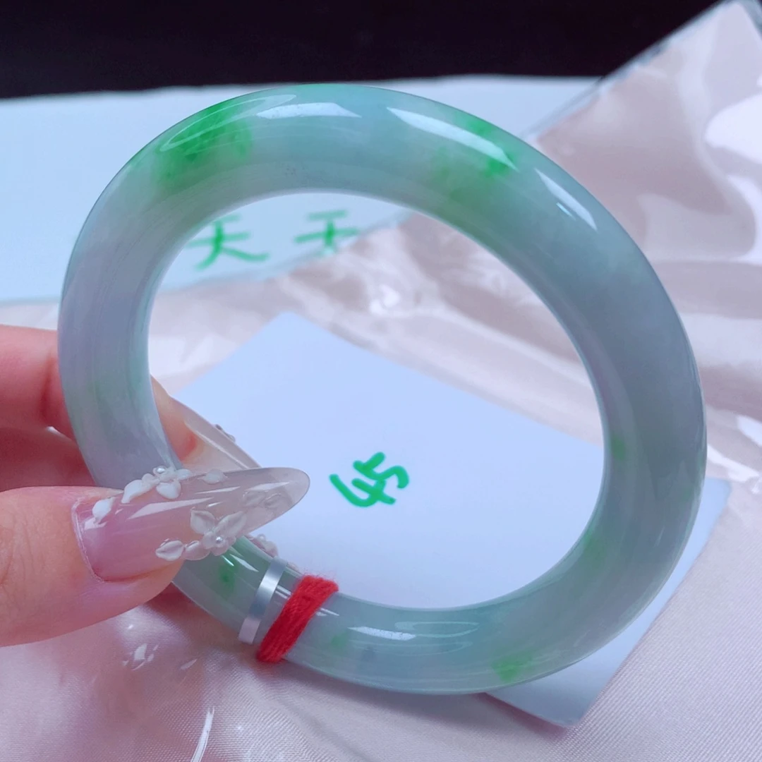 未镶嵌手镯翡翠天然缅甸翡翠A货手镯 45号