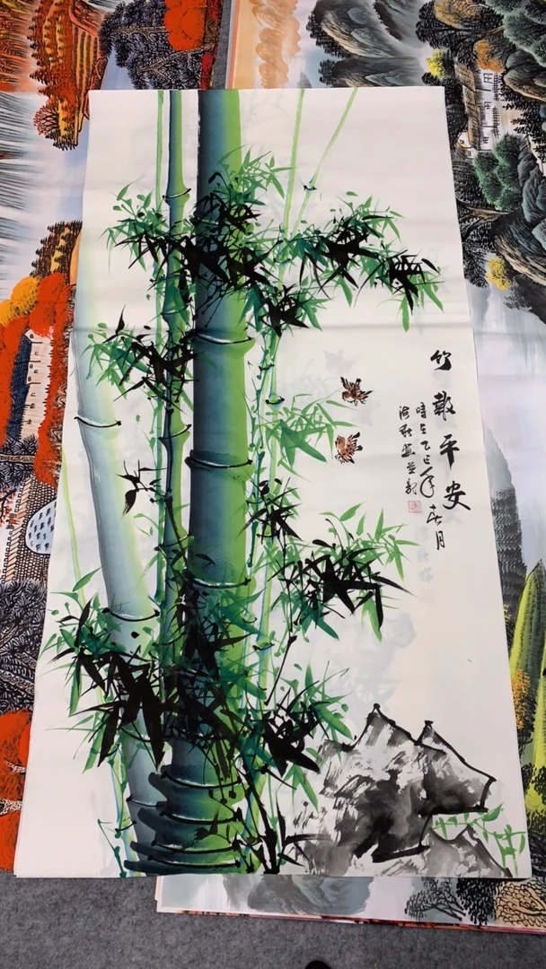 竹报平安图图画图芯尺寸：180cm*70cm山水画