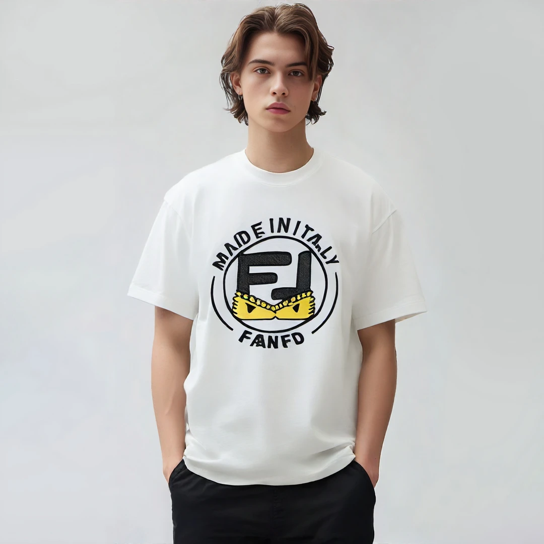 FEHDL芬版男女同款T恤纯棉休闲宽松印花情侣圆领宽松男士2008