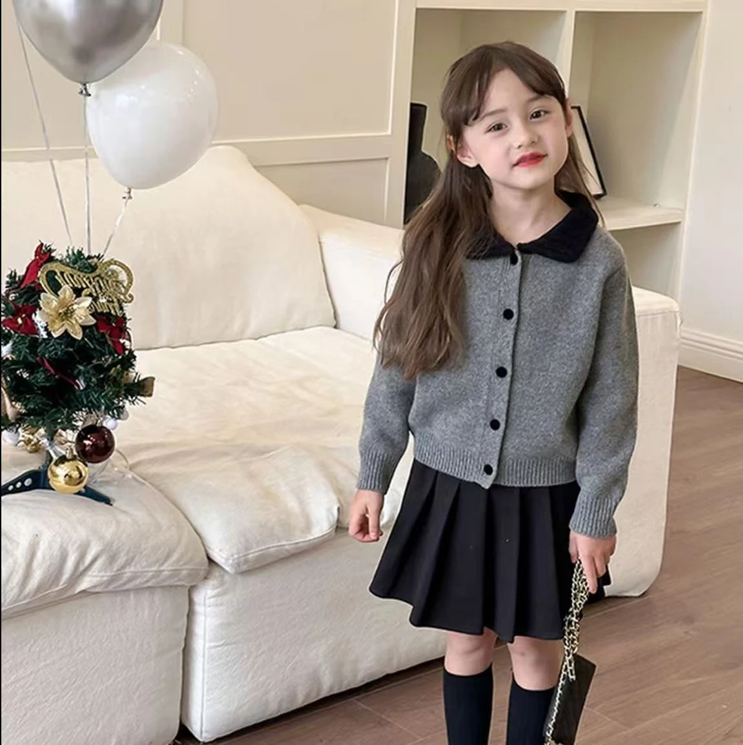 秋款春秋秋冬爆款女童韩版学院风开衫毛衣春秋季新款女宝宝洋气