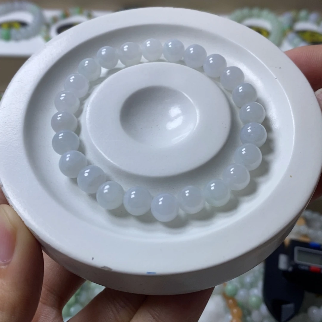未镶嵌手链翡翠缅甸翡翠圆珠卡7.4