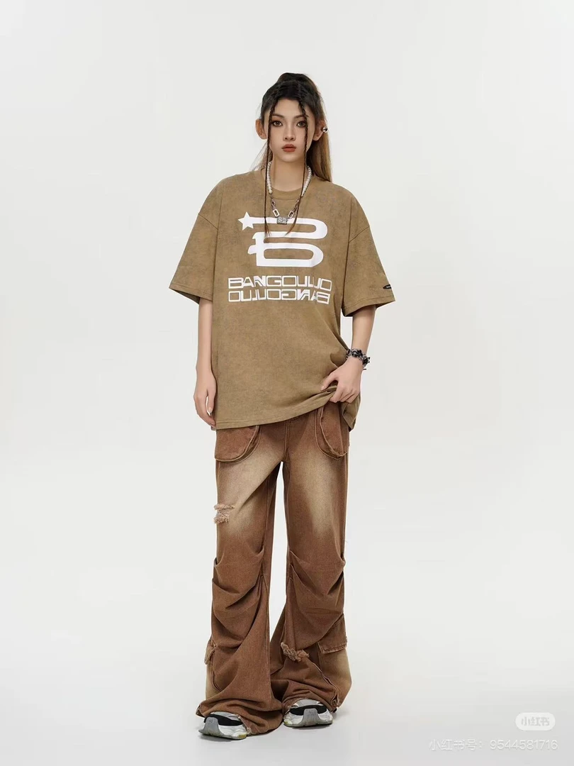 C39-2两色“星轨B字母”短袖（6165）