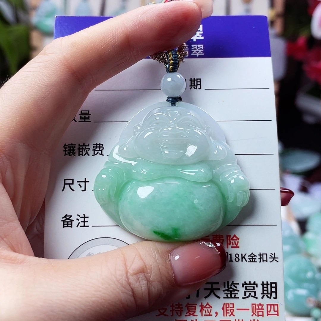 翡翠未镶嵌颈饰佛公25