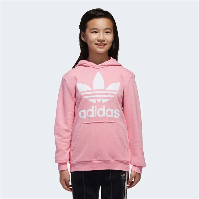 Adidas阿迪达斯三叶草 男女中大童针织连帽春秋卫衣DJ2167