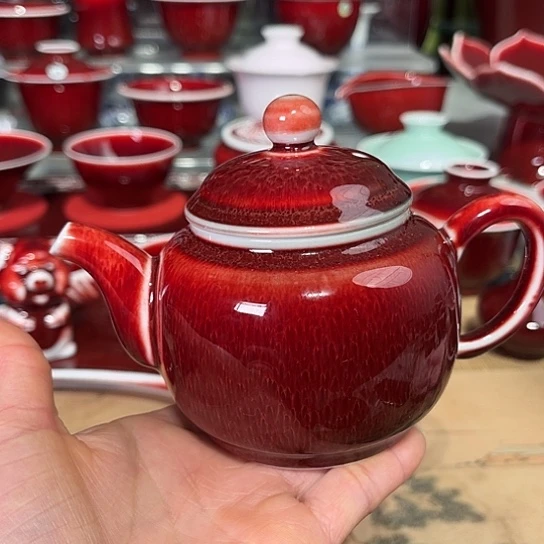 景德镇陶瓷红马坊壶