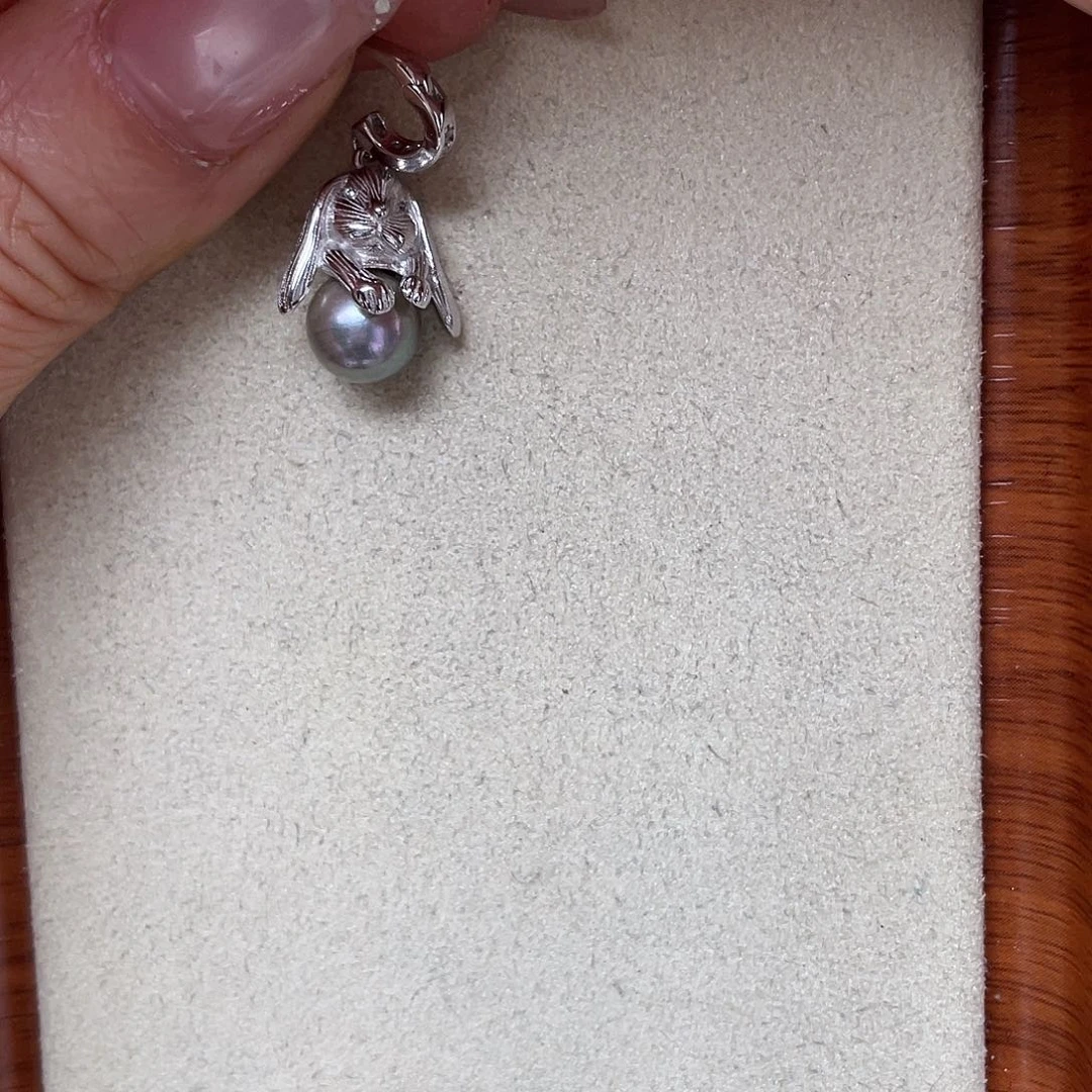 海水珍珠银S925镶嵌吊坠(不含链)
