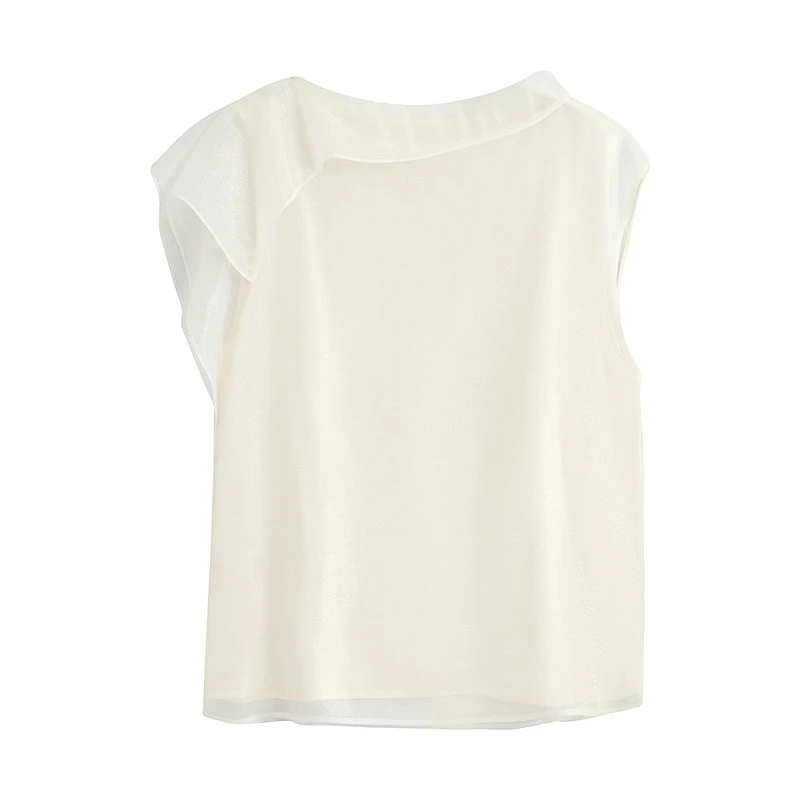 艾家商场同款女装2025夏季新款时尚休闲纯色透气洋气上衣5055