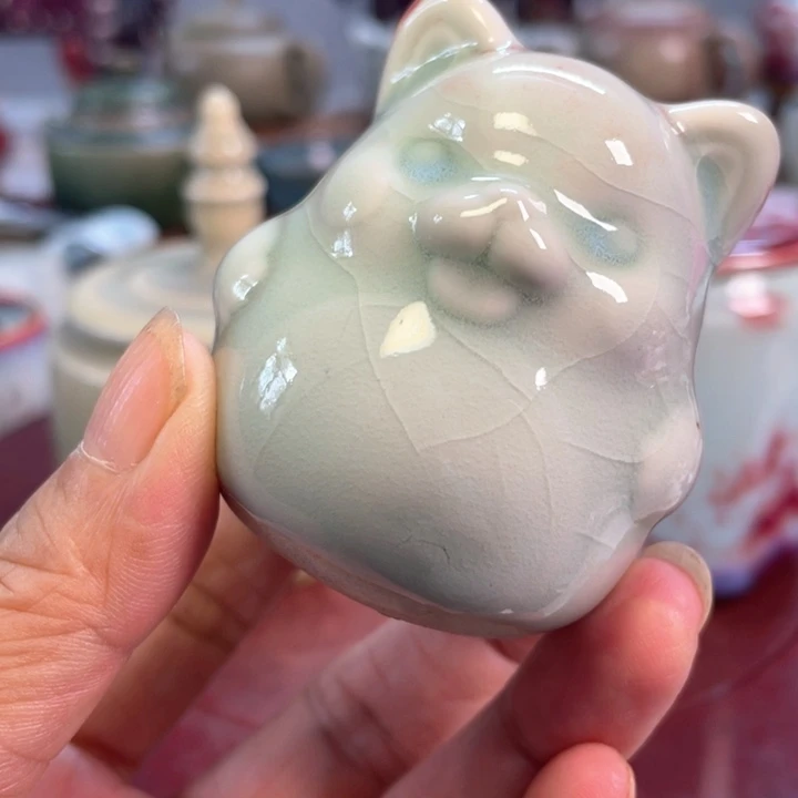 摆件钧瓷小猫茶宠
