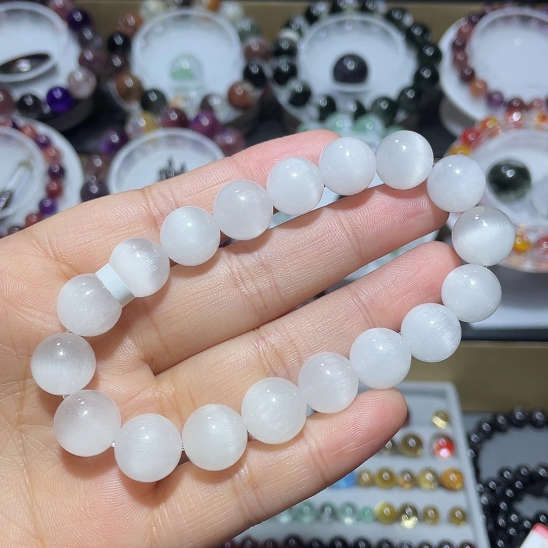 水晶未镶嵌手链白兔毛手串