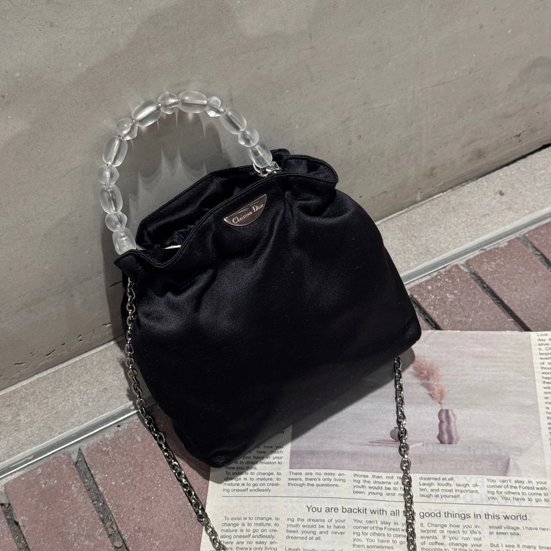 95新 DIOR/迪奥 觅时/缎面串珠手提 118303