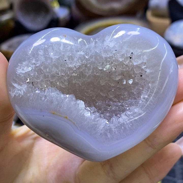 未镶嵌珠宝半成品紫晶蓝晶爱心