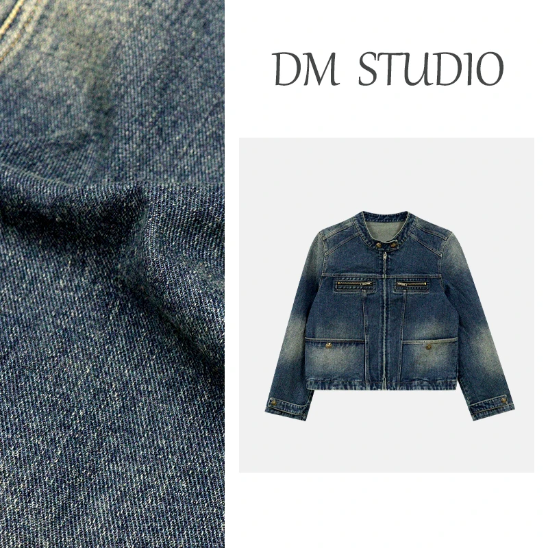 【时光机】春季胸前对称拉链门襟同款立领按扣固定外套DM24623