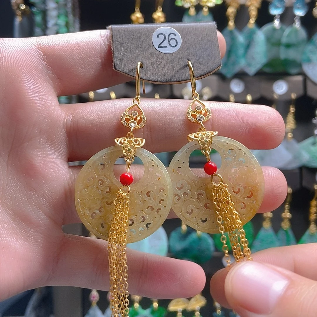 翡翠未镶嵌耳饰翡翠