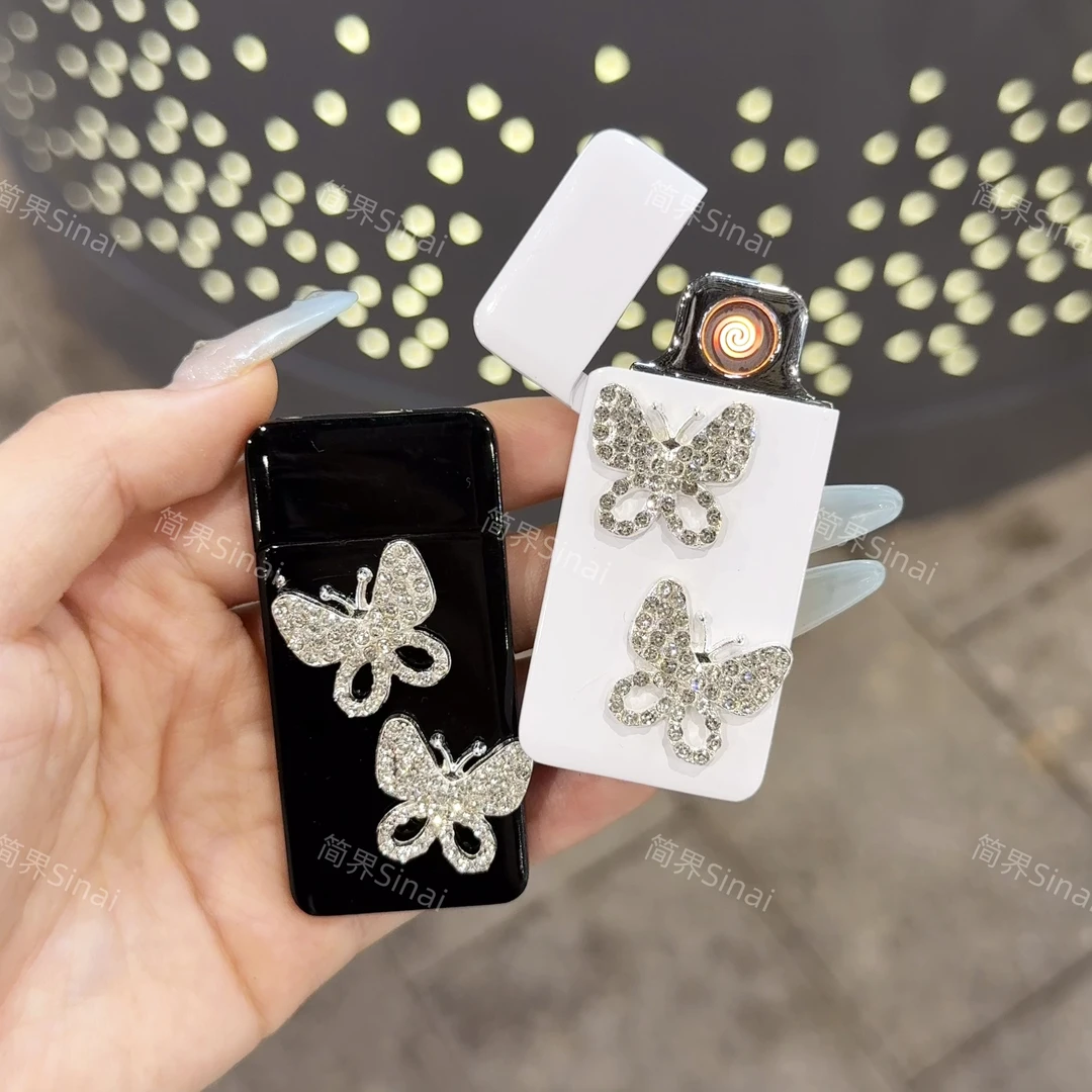 【简界品牌正品原创手作】 蝴蝶凯蒂闪闪轻奢韩版气质高级打火机