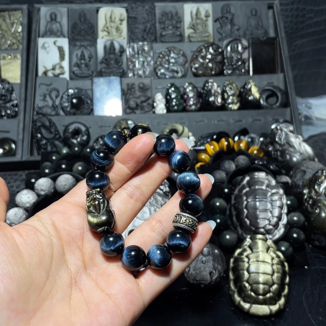 诶***朱黑曜岩未镶嵌珠宝奇石