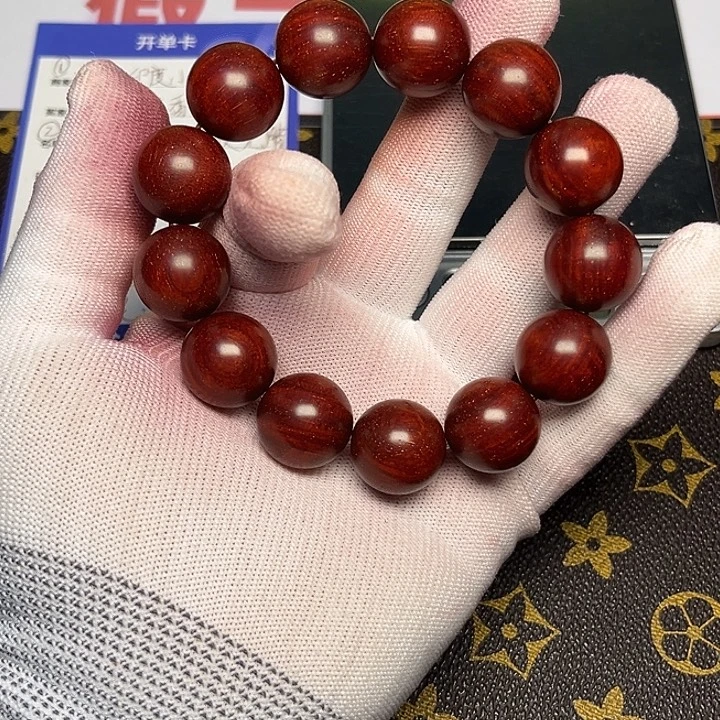 用***2小叶紫檀手串/手链1.8龙多金星超顶泥