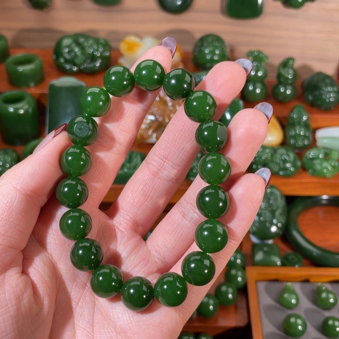 n***a和田玉未镶嵌颈饰12圆珠