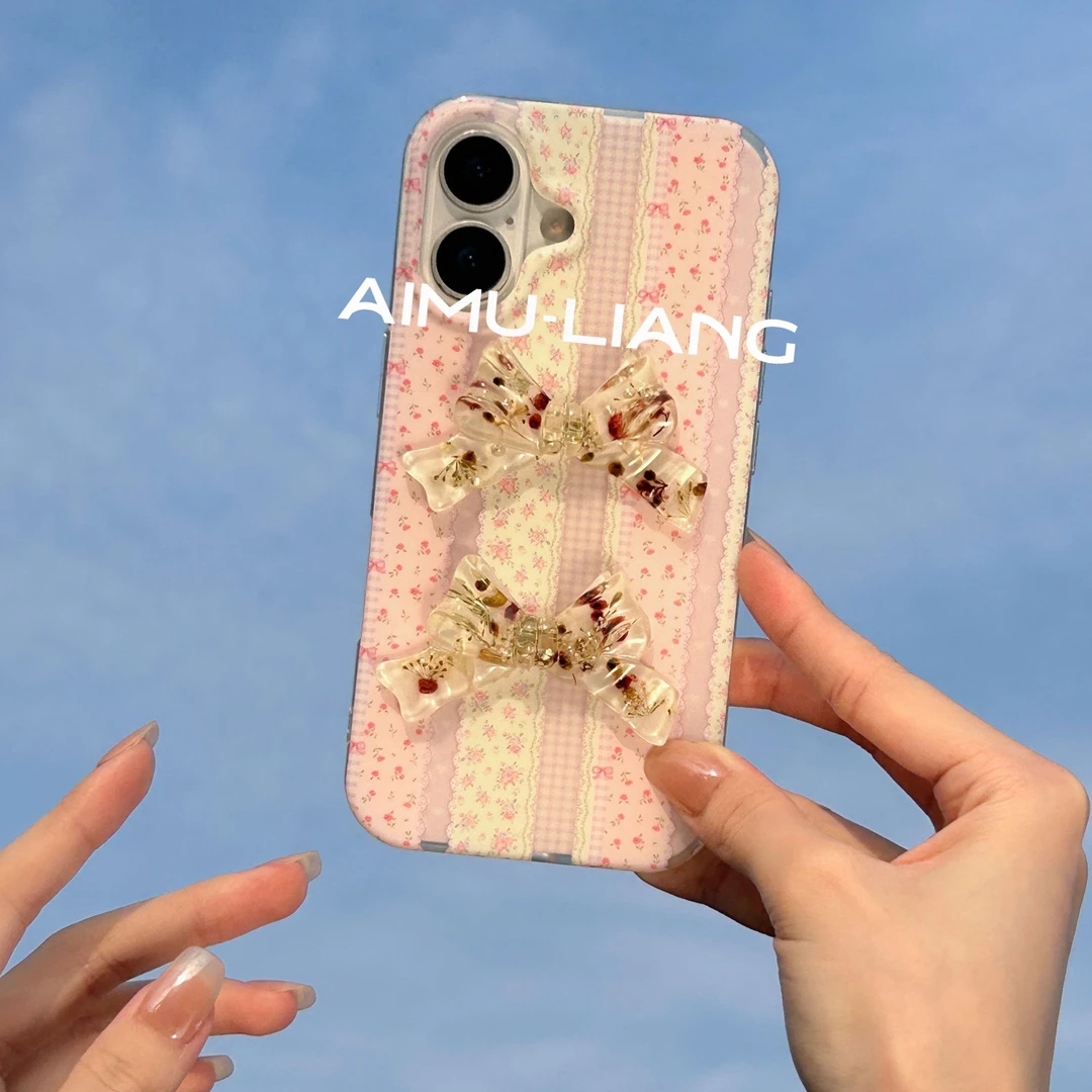 AIMU原创蕾丝发带蝴蝶结适用苹果iPhone16promax手机壳151413