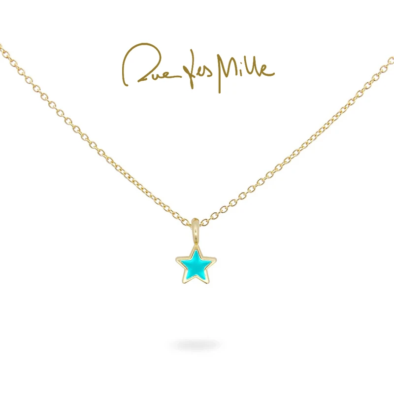 链子925银珐琅 RuedesMille星星吊坠项链女百搭锁骨链GR0231STERO