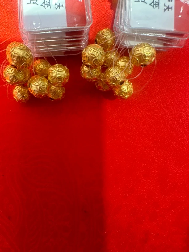 时尚足金999 卡6 钱币珠20颗