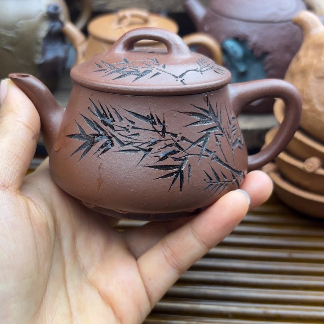 茶壶紫砂底槽清高石瓢150c c