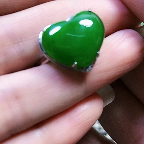 和田玉银S925镶嵌戒指