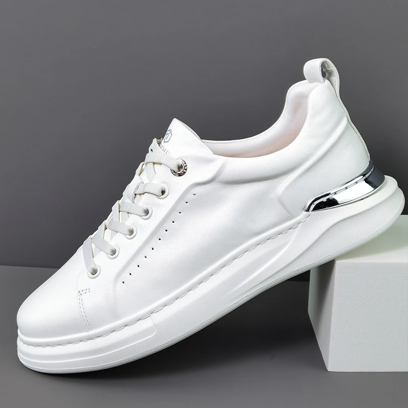 正品特价头层牛皮小白鞋男羊皮内里防臭潮流轻软底真皮休闲板鞋男