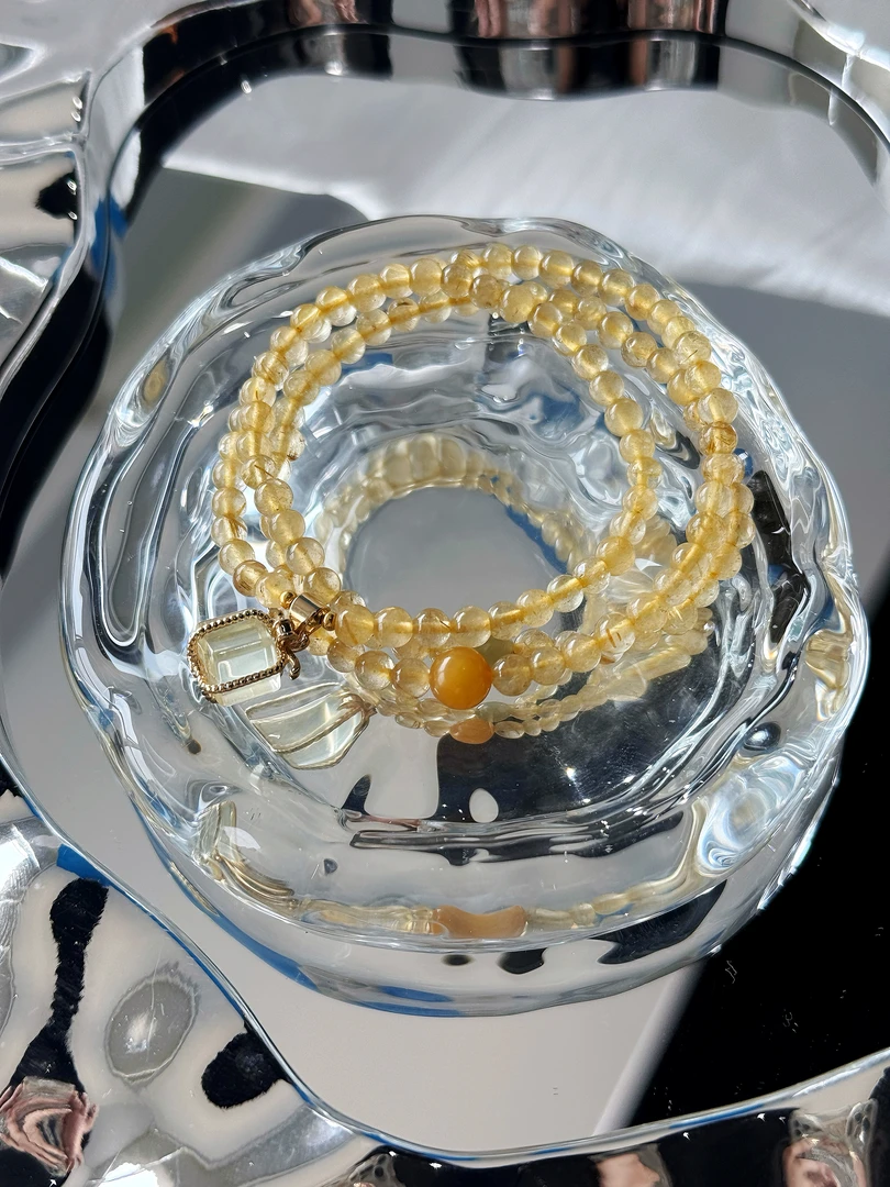B3 金发晶双圈手链