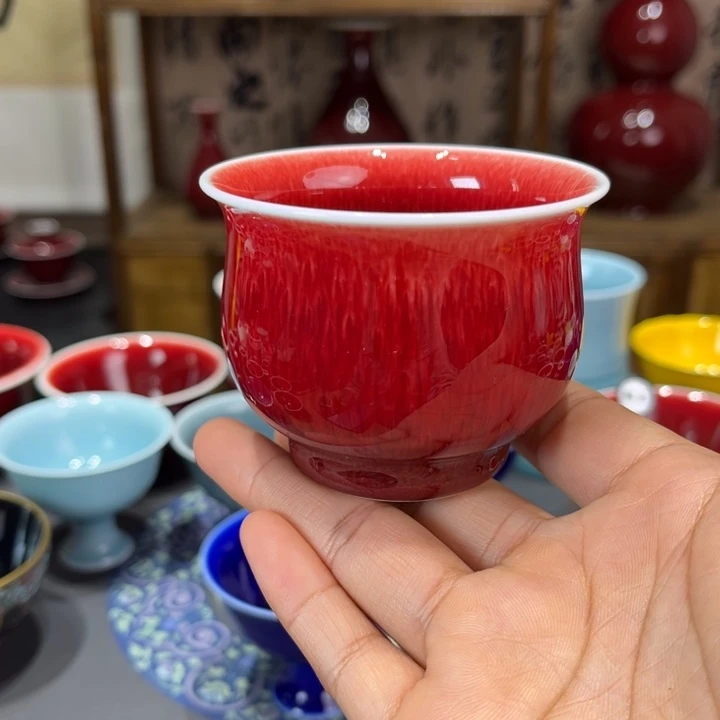 景德镇陶瓷浅行窑福桶杯