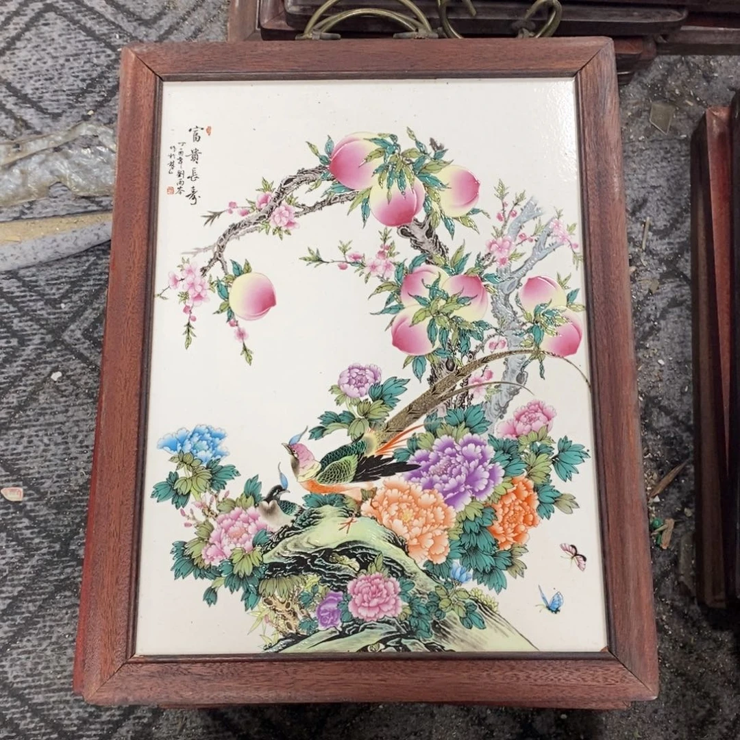 瓷片37*28 景德镇瓷板画柴窑烧制