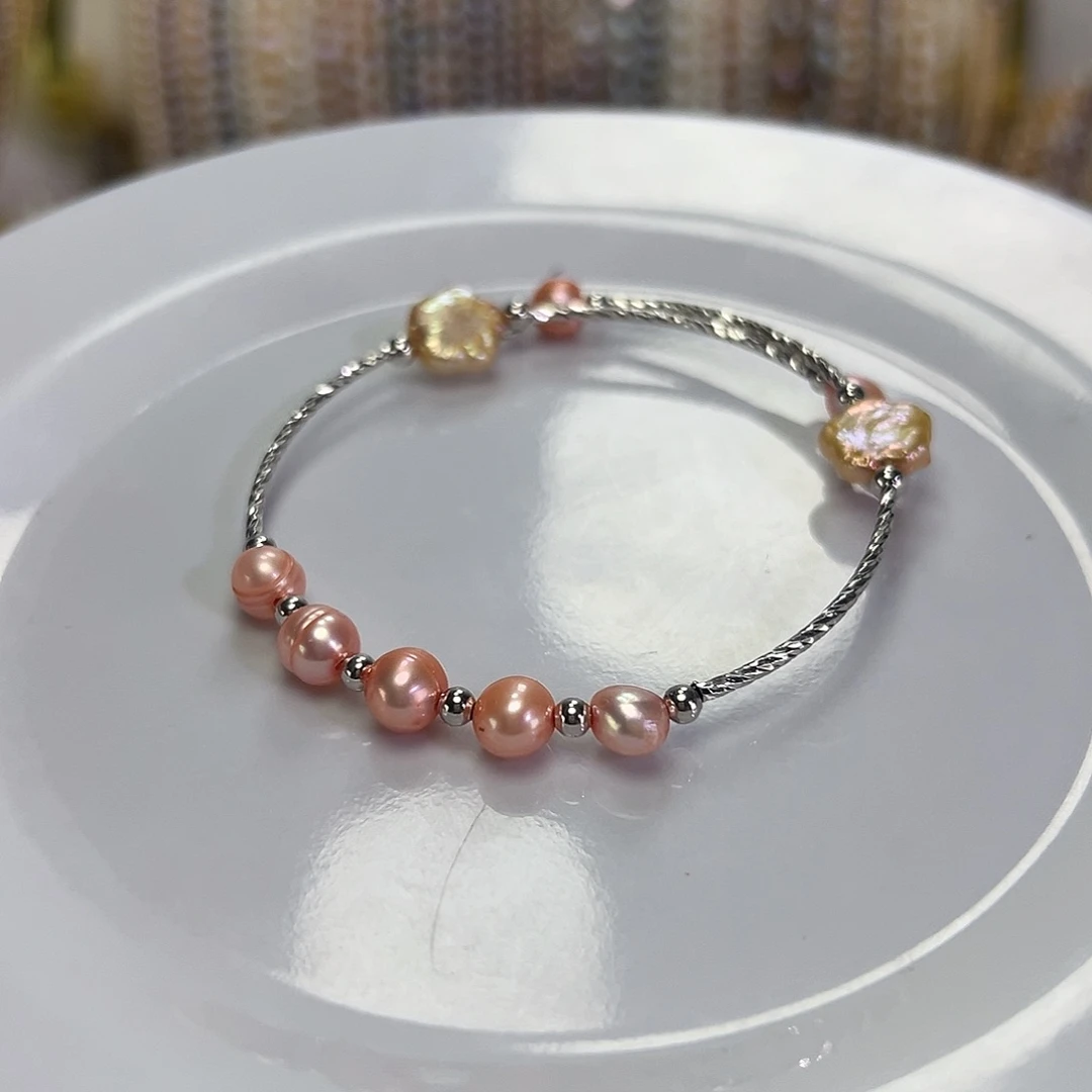 钛钢淡水珍珠手绳