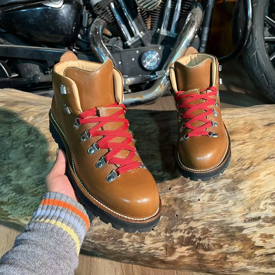 华仔严选山脉之光高端外翻缝线工艺工装靴户外登山鞋阿美咔叽