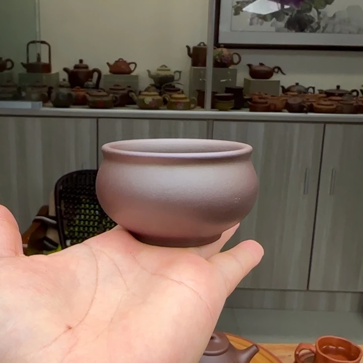 茶壶紫砂老紫泥主人杯微微瑕