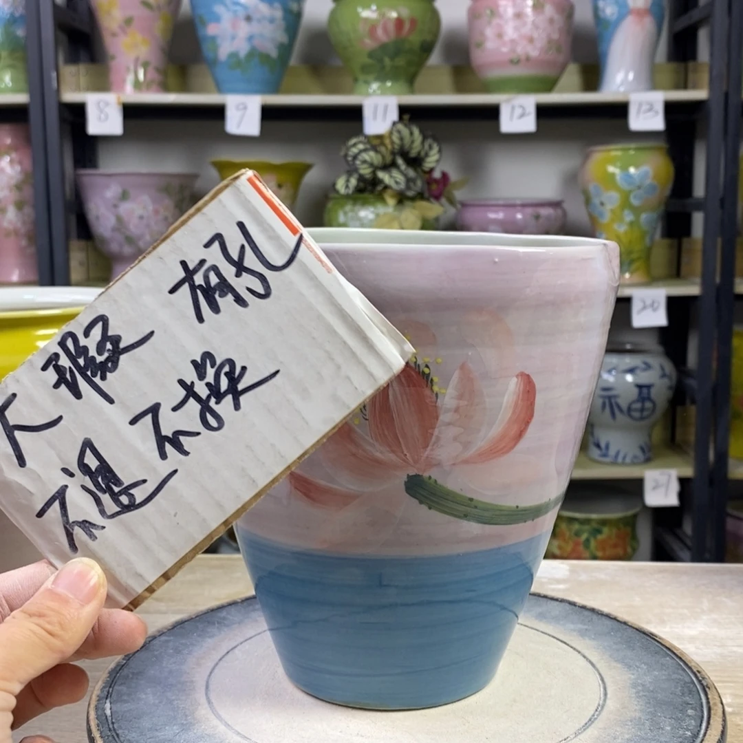 景德镇手工手绘陶瓷花盆