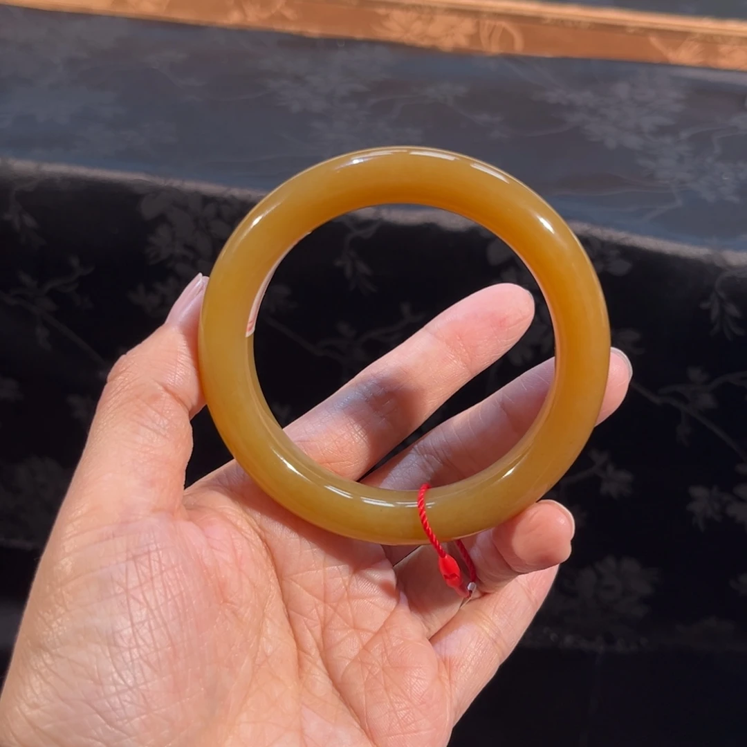 和田玉未镶嵌手镯  「且末金橘蜜糖」色匀