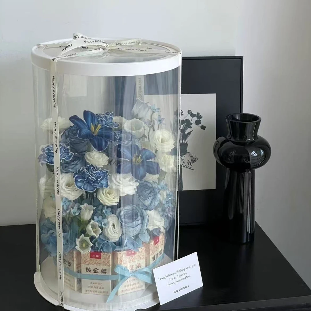 【花园】专属蛋糕盒花束有钱花榴莲花香烟花束蛋糕盒 透明蛋糕盒