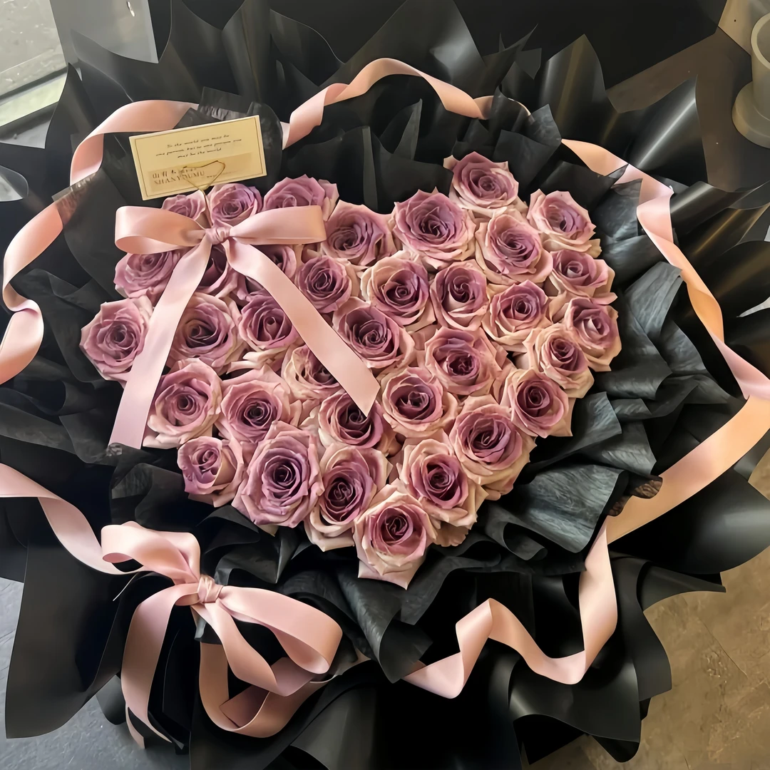 春日『少女情怀』浪漫仪式感33朵乌梅子酱玫瑰花束送女友鲜花花束礼物附近鲜花同城速递鲜花小时达外卖送花上门
