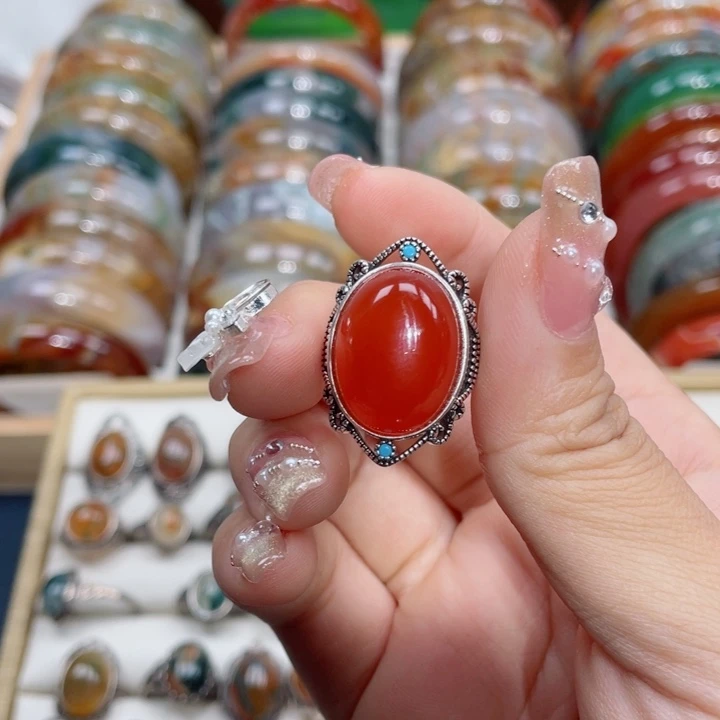 玛瑙/玉髓戒指未镶嵌