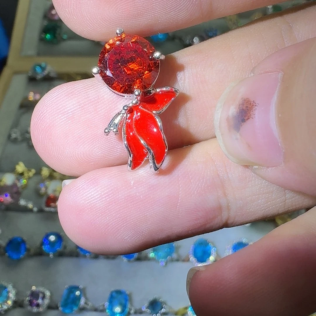 托帕石戒指银S925镶嵌