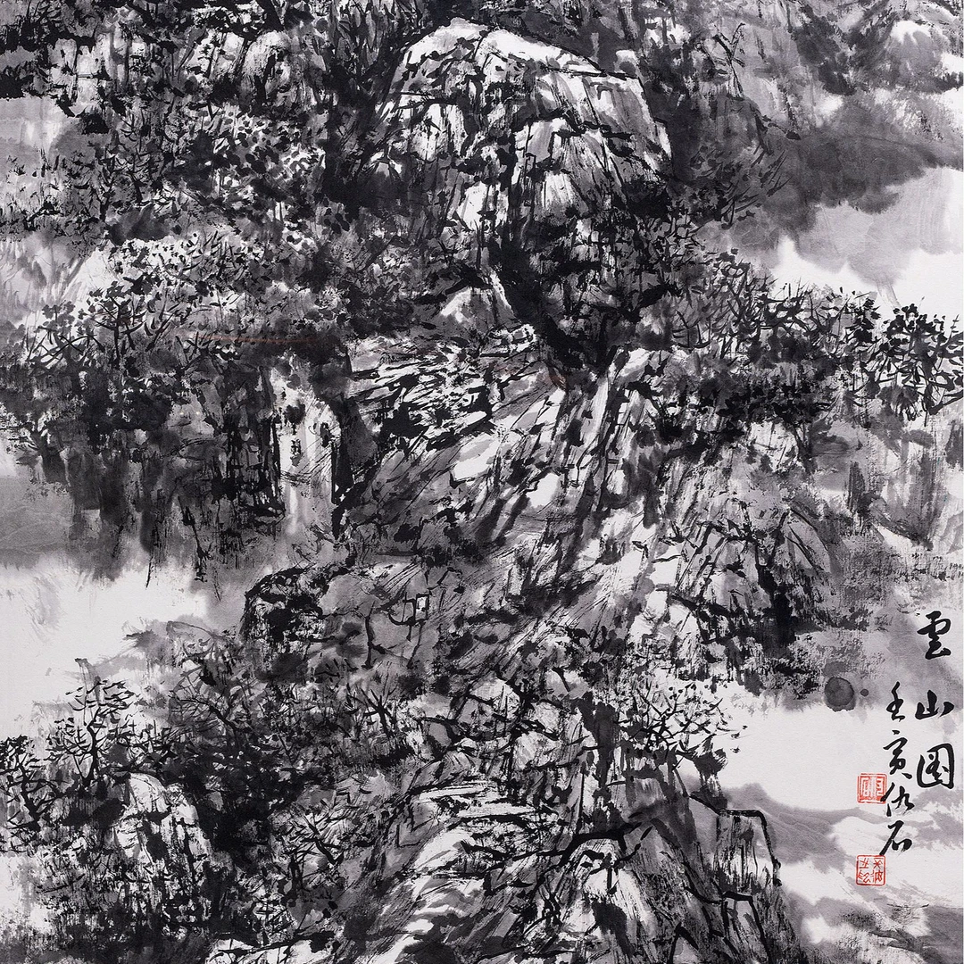 仇石-原创手绘国画4尺作品-7001