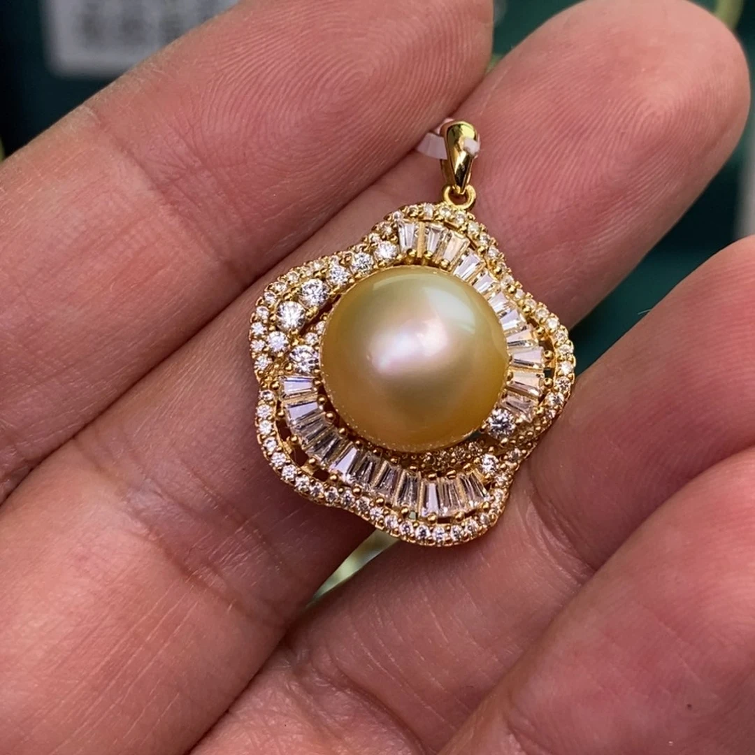 颈饰银S925镶嵌海水珍珠